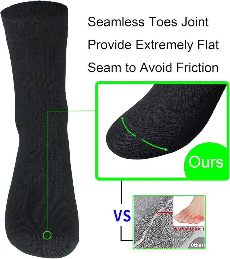 WindCrosser Womens Anti Stink Odor Resistant Seamless Cotton Moisture Wicking Crew Dress Socks, Size 6-10 - Image 4